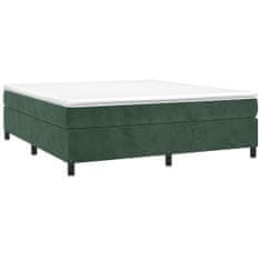 Vidaxl Box spring posteljni okvir temno zelen 200x200 cm žamet