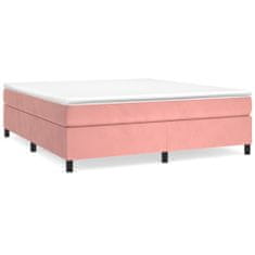 Vidaxl Box spring postelja z vzmetnico roza 160x200 cm žamet