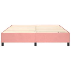 Vidaxl Box spring posteljni okvir roza 140x200 cm žamet
