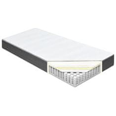 Vidaxl Boxspring postelja temno siva iz blaga 200x200 cm