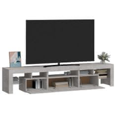 Vidaxl TV omarica z LED lučkami betonsko siva 200x36,5x40 cm