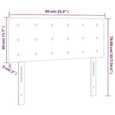 Vidaxl LED posteljno vzglavje krem 90x5x78/88 cm blago