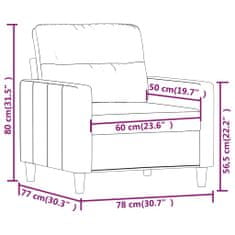 Vidaxl Fotelj črn 60 cm blago