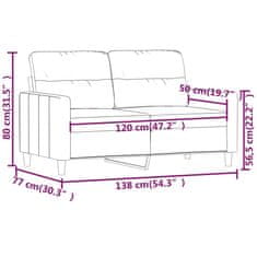 Vidaxl Dvosed temno siv 120 cm blago