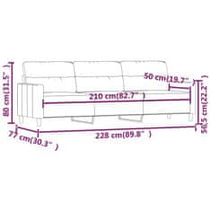 Vidaxl Trosed temno siv 180 cm blago