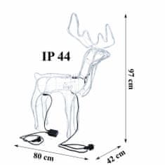 GOTEL LED severni jelenček 97cm premikajoča glava hladno bela