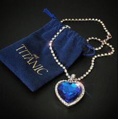 Cool Mango Modra ženska okrogla ogrlica, srce oceana - Titanic