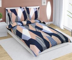 Bombažna posteljnina - 140x200, 70x90 cm - Geometrijsko modra