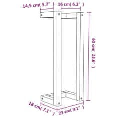 Vidaxl Stojalo za brisače 23x18x60 cm trdna borovina