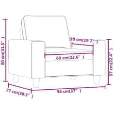 Vidaxl Fotelj svetlo siv 60 cm blago