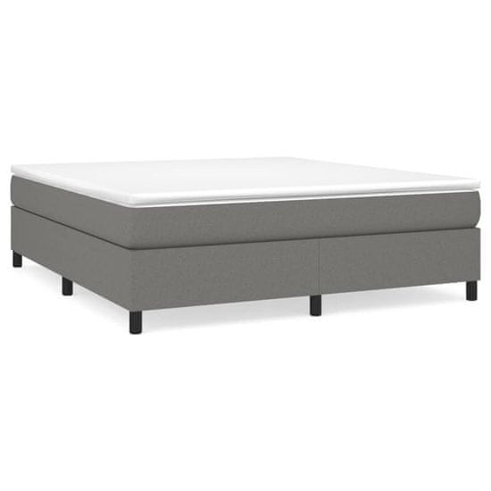 Vidaxl Box spring postelja z vzmetnico temno siva 160x200 cm blago