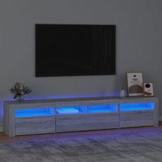 Vidaxl TV omarica z LED lučkami siva sonoma 210x35x40 cm