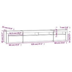 Vidaxl TV omarica z LED lučkami dimljeni hrast 240x35x40 cm