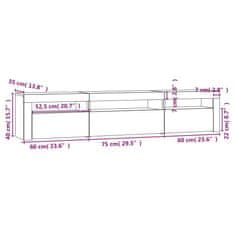 Vidaxl TV omarica z LED lučkami siva sonoma 195x35x40 cm