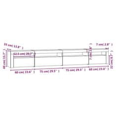 Vidaxl TV omarica z LED lučkami bela 270x35x40 cm