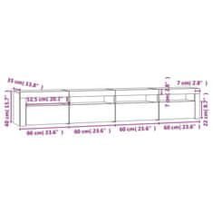 Vidaxl TV omarica z LED lučkami dimljeni hrast 240x35x40 cm