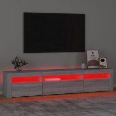 Vidaxl TV omarica z LED lučkami siva sonoma 195x35x40 cm