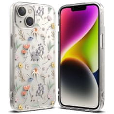 RINGKE Oklepni etui z okvirjem iz gela iPhone 14 Plus Fusion Design Dry Flowers prozoren