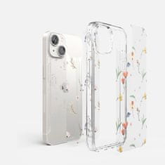 RINGKE Oklepni etui z okvirjem iz gela iPhone 14 Plus Fusion Design Dry Flowers prozoren