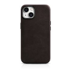 iCARER Usnjeni magnetni ovitek za iPhone 14 Plus z MagSafe Oil Wax Premium Leather Case temno rjav