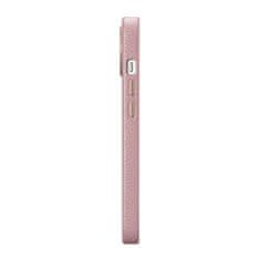 iCARER Usnjeni magnetni etui za iPhone 14 Plus z MagSafe Litchi Premium Leather Case roza