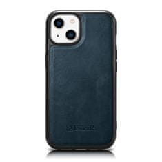 iCARER Ovitek iz pravega usnja za iPhone 14 Leather Oil Wax navy blue