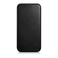 iCARER ce oil wax premium leather folio case usnjena torbica iphone 14 plus magnetic flip magsafe black (aki14220707-bk)