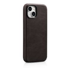 iCARER Usnjeni magnetni etui za iPhone 14 z MagSafe Oil Wax Premium Leather Case temno rjav