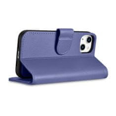 iCARER 2v1 usnjen ovitek s flip pokrovom iPhone 14 Plus Anti-RFID Wallet Case svetlo vijolična