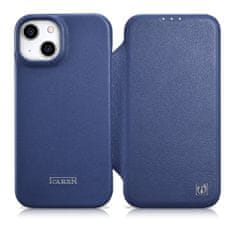 iCARER Usnjeni ovitek za iPhone 14 Plus z magnetno zaklopko MagSafe CE Premium Leather blue