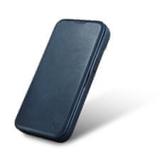 iCARER Usnjeni ovitek za iPhone 14 Plus z magnetno zaklopko MagSafe CE Oil Wax Premium Leather mornarsko modra