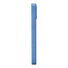 iCARER Usnjeni magnetni etui za iPhone 14 Plus z MagSafe Litchi Premium Leather Case blue