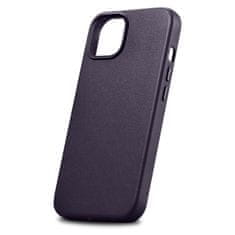iCARER Ohišje iz naravnega usnja za iPhone 14 Plus MagSafe Case Leather dark purple