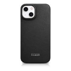 iCARER Usnjeni etui za iPhone 14 z magnetno zaklopko MagSafe CE Premium Leather črn
