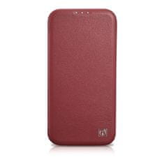 iCARER Usnjeni ovitek za iPhone 14 Plus z magnetno zaklopko MagSafe CE Premium Leather maroon