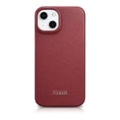 iCARER Usnjeni ovitek za iPhone 14 Plus z magnetno zaklopko MagSafe CE Premium Leather maroon