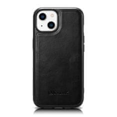 iCARER Ohišje iz pravega usnja za iPhone 14 Plus Leather Oil Wax black