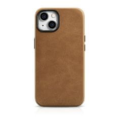 iCARER oil wax premium leather case magnetna usnjena torbica za iphone 14 z magsafe rjava (wmi14220701-tn)
