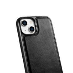 iCARER Ohišje iz pravega usnja za iPhone 14 Plus Leather Oil Wax black