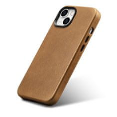 iCARER Usnjeni magnetni ovitek za iPhone 14 Plus z MagSafe Oil Wax Premium Leather Case svetlo rjav