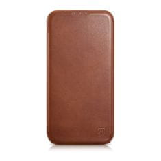 iCARER ce oil wax premium leather folio case iphone 14 magnetna preklopna torbica magsafe rjava (aki14220705-bn)