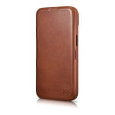 iCARER Usnjeni ovitek za iPhone 14 Plus z magnetno zaklopko MagSafe CE Oil Wax Premium Leather rjav