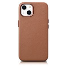 iCARER Ohišje iz naravnega usnja za iPhone 14 MagSafe Case Usnjeni ovitek svetlo rjave barve