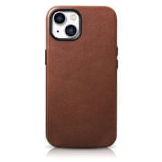 iCARER Usnjeni magnetni ovitek za iPhone 14 Plus z MagSafe Oil Wax Premium Leather Case rjave barve