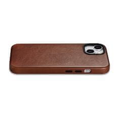 iCARER oil wax premium leather case magnetna usnjena torbica iphone 14 z magsafe rjava (wmi14220701-rb)