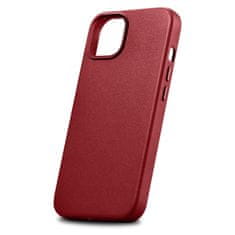 iCARER Ohišje iz naravnega usnja za iPhone 14 Plus MagSafe Case Leather red