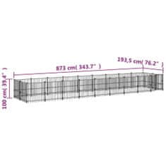 Vidaxl Zunanji pasji boks jeklo 16,89 m²