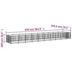 Vidaxl Zunanji pasji boks jeklo 18,77 m²