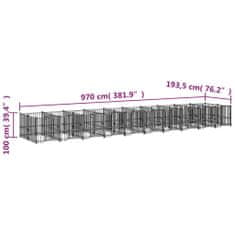 Vidaxl Zunanji pasji boks jeklo 18,77 m²