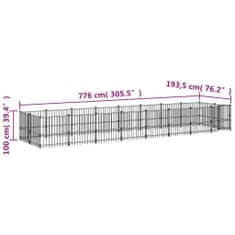 Vidaxl Zunanji pasji boks jeklo 15,02 m²